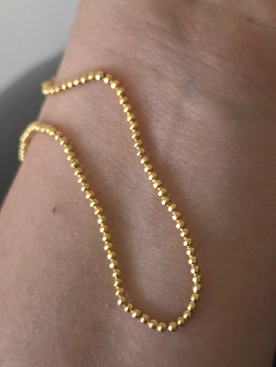 Galinas Jewelry - Bracelet Solid Gold 18K Fashion Vintage Charm AU750 Pure Gold with Beads Design
